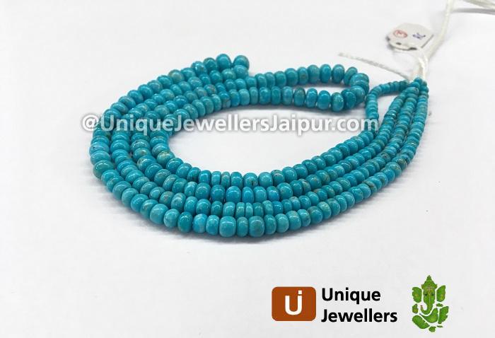 Sleeping Beauty Turquoise Smooth Roundelle Beads